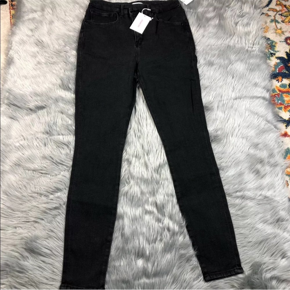 Good American Black Good Waist Criss Cross Jeans *Read